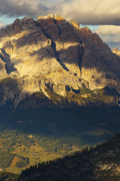 Viwe of a peak of Monte Cristallo, Dolomites, Italy