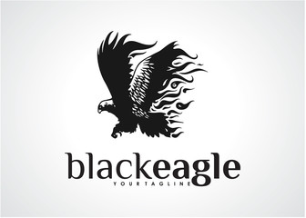 Black Eagle Logo Template Design Vector, Emblem, Design Concept, Creative Symbol, Icon