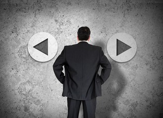 Businessman making a decision