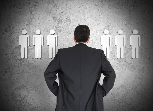 Businessman choosing employees conceptually