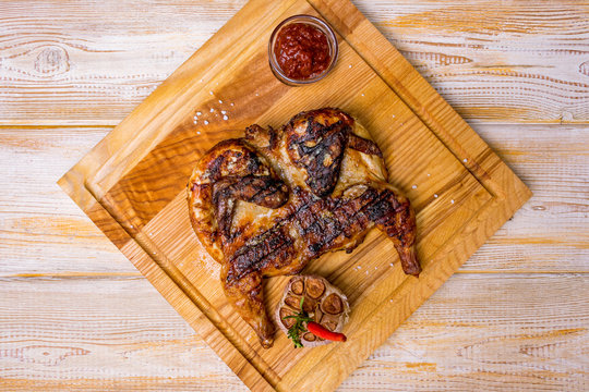 Chicken tabaka top view