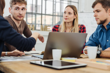 Group of business co-workers in a meeting