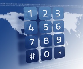 Keypad on world map