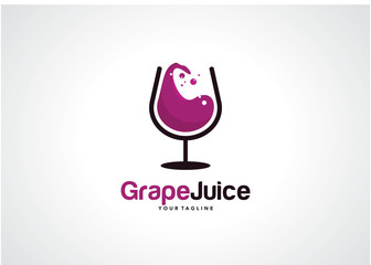 Grape Juice Logo Template Design Vector, Emblem, Design Concept, Creative Symbol, Icon