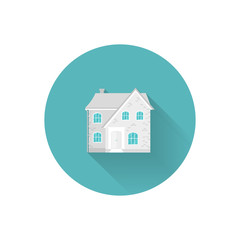 Icon of cozy home, house, cottage, space for text