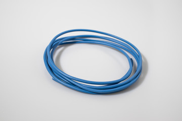 Naklejka premium Electric wire in a white background