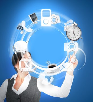 Wheel of various computer applications interface used by