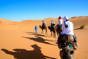 Karawana na pustynii Sahara, Wydmy Erg Chebbi.