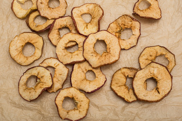 apple chips dried food fruit dry background