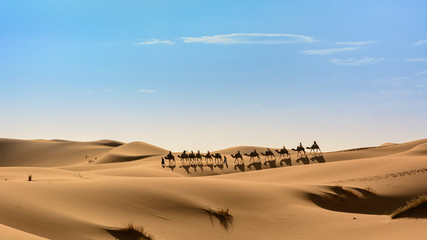 Karawana na pustynii Sahara, Wydmy Erg Chebbi.