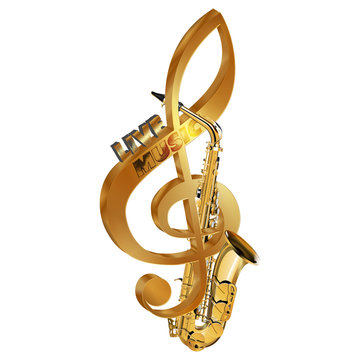 Treble clef saxophone live music