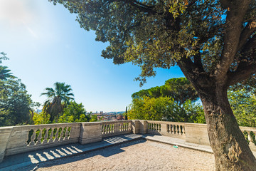 Pincio terrace under a shining sun