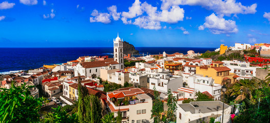 Fototapeta na wymiar landmarks of Tenerife - colorful town Garachico. Canary islands of Spain