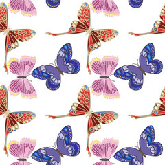 Seamless pattern of butterflies