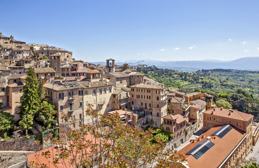 Fototapeta premium Panoramic view of the city and the picturesque surroundings. Perugia, Italy.
