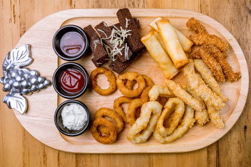 assorted snacks for beer