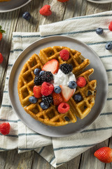 Sweet Homemade Berry Belgian Waffle