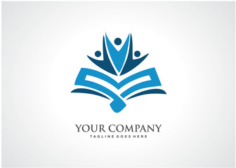 People Book Library Logo Template Design Vector, Emblem, Design Concept, Creative Symbol, Icon