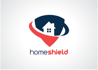 Home Shield Logo Template Design Vector, Emblem, Design Concept, Creative Symbol, Icon