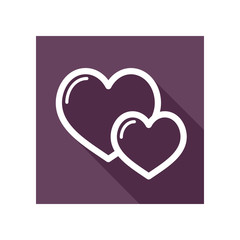 Two heart linear vector icon
