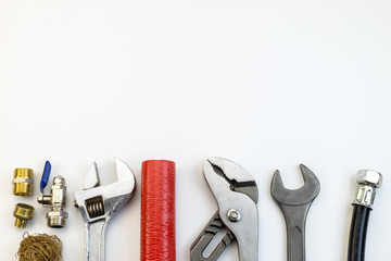 plumbing tools and equipment top view