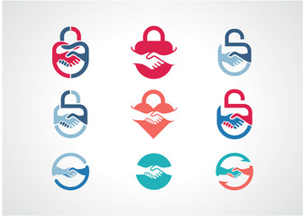 Safe Deal Logo Set Template Design Vector, Emblem, Design Concept, Creative Symbol, Icon