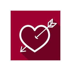 Arrow heart icon. Love sign