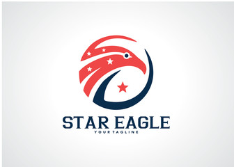 Star Eagle Logo Template Design Vector, Emblem, Design Concept, Creative Symbol, Icon