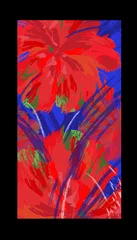 Deurstickers Abstracte kleurenafbeelding met hibiscus © Isaxar