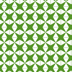 Green stars seamless pattern