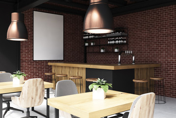 Black and brick bar interior poster side