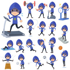 Blue Parker hacker men_Sports & exercise