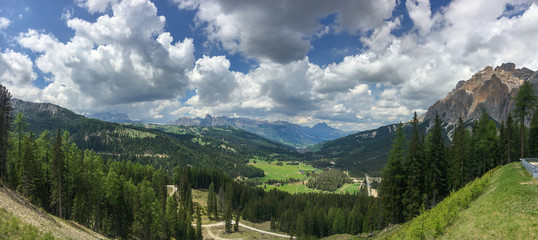 Panoramic view of Val Badia, Italy