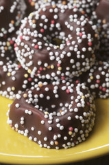 Cake rings with icing and topping