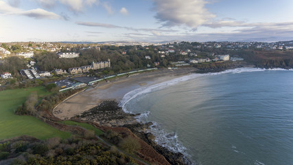 Editorial SWANSEA, UK - JANUARY 26, 2018: The Wales coastal path at Langland Bay on the Gower peninsula, Swansea, a long-distance footpath which runs along the majority of the coastline of Wales.