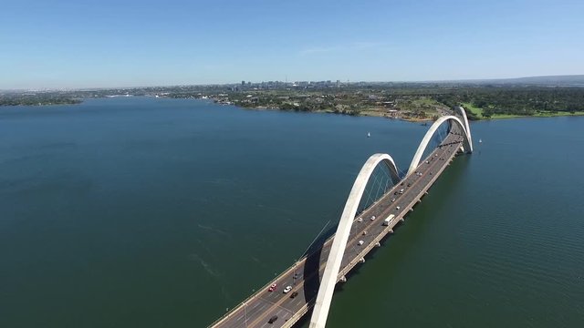 Brasilia bridge JK lake Paranoa on the Brazilian capital