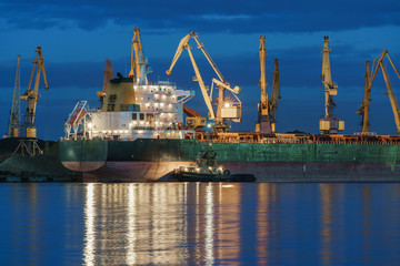 coal terminal at night
