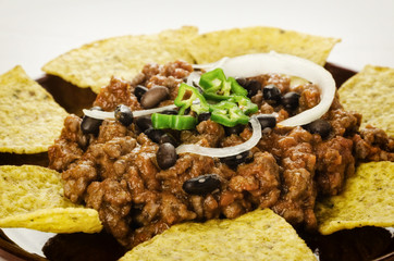 Nachos and chili con carne