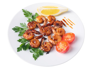 roasted teriyaki shrimps