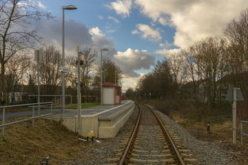 Fototapeta premium A small train station in a German town