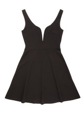 black evening dress with low neckline, cocktail black gown, beautiful opened dress, decolletage