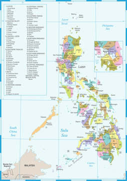Philippines Map - Detailed Vector Illustration