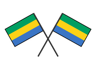 Flag of Gabon. Stylization of national banner. Simple vector illustration with two flags.