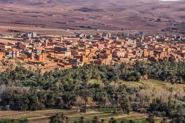 Obraz premium Panoramic view of Tinghir city, Morocco