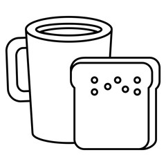 coffee cup drink with toast bread