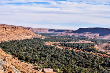 Fototapeta na wymiar Panoramic View of Valley Ziz Errachidia city, Morocco