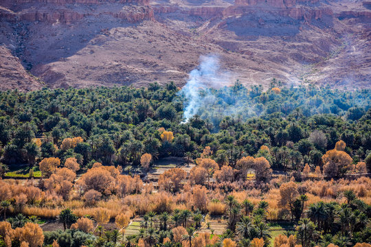 Panoramic View of Valley Ziz Errachidia city, Morocco