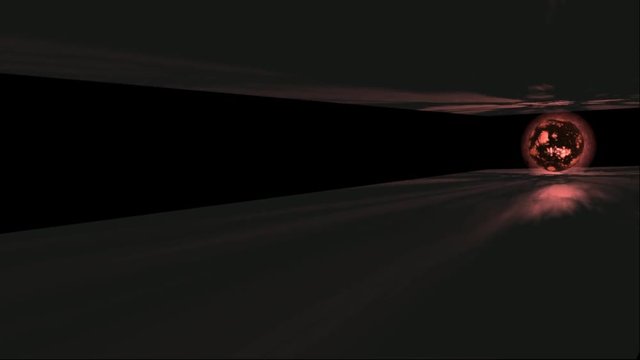 Asteroide luminoso incandescente rotolante