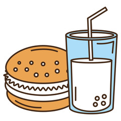 delicious burger with soda