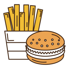 french fries with burger